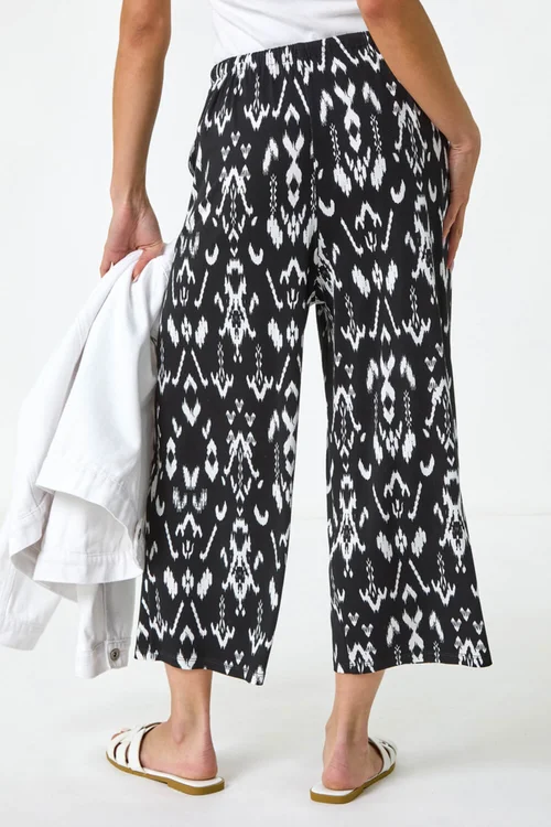 Roman Black Petite Aztec Print Stretch Trouser - 16 Image 4