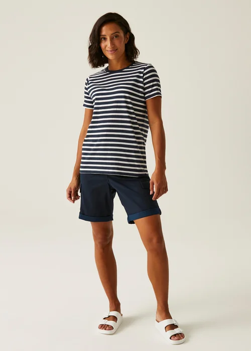 Regatta Navy Stripe Bayletta Tee - Size 8 Image 3