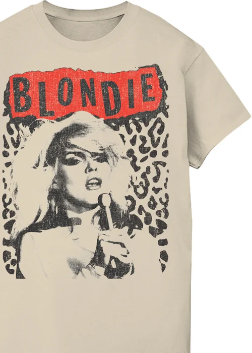 Spiral Galaxy Blondie Leopard Sand Boyfriend Fit Music T-Shirt - Medium Image 2