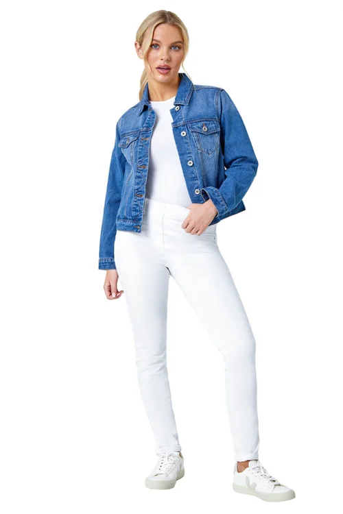 Roman Denim Petite Bleached Denim Jacket - 12 Image 1