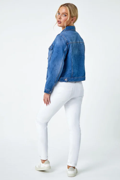 Roman Denim Petite Bleached Denim Jacket - 12 Image 4