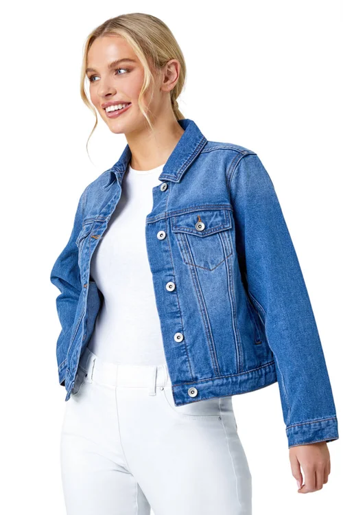 Roman Denim Petite Bleached Denim Jacket - 12 Image 2