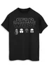 Spiral Galaxy Star Wars Character Heads Black T-Shirt - Small Image 1