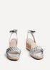 Linzi Regan Silver Faux Leather Plaited Wedge - Size 7 Image 3