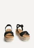 Linzi Sarelli Wide Fit Black Nubuck Cork Flatform - Size 4 Image 3