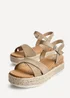 Linzi Sarelli Wide Fit Taupe Nubuck Cork Flatform - Size 7 Image 4