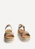 Linzi Sarelli Wide Fit Taupe Nubuck Cork Flatform - Size 7 Image 3