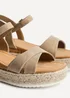 Linzi Sarelli Wide Fit Taupe Nubuck Cork Flatform - Size 7 Image 5
