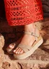 Linzi Sarelli Wide Fit Taupe Nubuck Cork Flatform - Size 7 Image 1