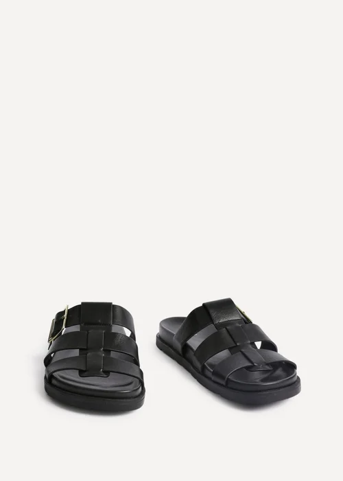 Linzi Restore Black Faux Leather Gladiator Slip-On Sandal - Size 4 Image 3