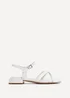 Linzi Zenna White Faux Leather Strappy Low Block Heeled Sandals - Size 5 Image 2