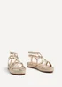Linzi Dezi Gold Faux Leather Strappy Flatform Sandal - Size 6 Image 3