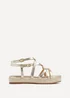 Linzi Dezi Gold Faux Leather Strappy Flatform Sandal - Size 6 Image 2