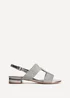 Linzi Reeva Pewter Woven Slingback Low Block Heeled Sandals - Size 6 Image 2