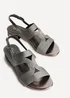 Linzi Reeva Pewter Woven Slingback Low Block Heeled Sandals - Size 6 Image 5
