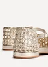 Linzi Suki Gold Faux Leather Woven Two Part Sandals - Size 4 Image 5