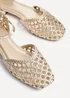 Linzi Suki Gold Faux Leather Woven Two Part Sandals - Size 4 Image 4