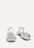 Linzi Zenna Silver Faux Leather Strappy Low Block Heeled Sandals - Size 4 Image 3