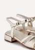 Linzi Zenna Gold Faux Leather Strappy Low Block Heeled Sandals - Size 5 Image 5