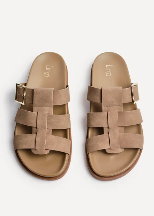 Linzi Restore Taupe Nubuck Gladiator Slip-On Sandal - Size 5 Image 4