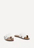 Linzi Petra White Faux Leather Link Design Flat Sandal - Size 7 Image 3