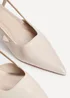 Linzi Refined Nude Faux Leather Slingback Kitten Court Heels - Size 6 Image 5
