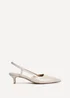 Linzi Refined Nude Faux Leather Slingback Kitten Court Heels - Size 6 Image 2