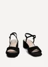 Linzi Darlene Black Faux Suede Low Block Heeled Sandals - Size 5 Image 3