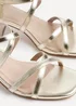 Linzi Jovanna Gold Faux Leather Strappy Low Block Heeled Sandals - Size 5 Image 5