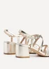 Linzi Jovanna Gold Faux Leather Strappy Low Block Heeled Sandals - Size 5 Image 4