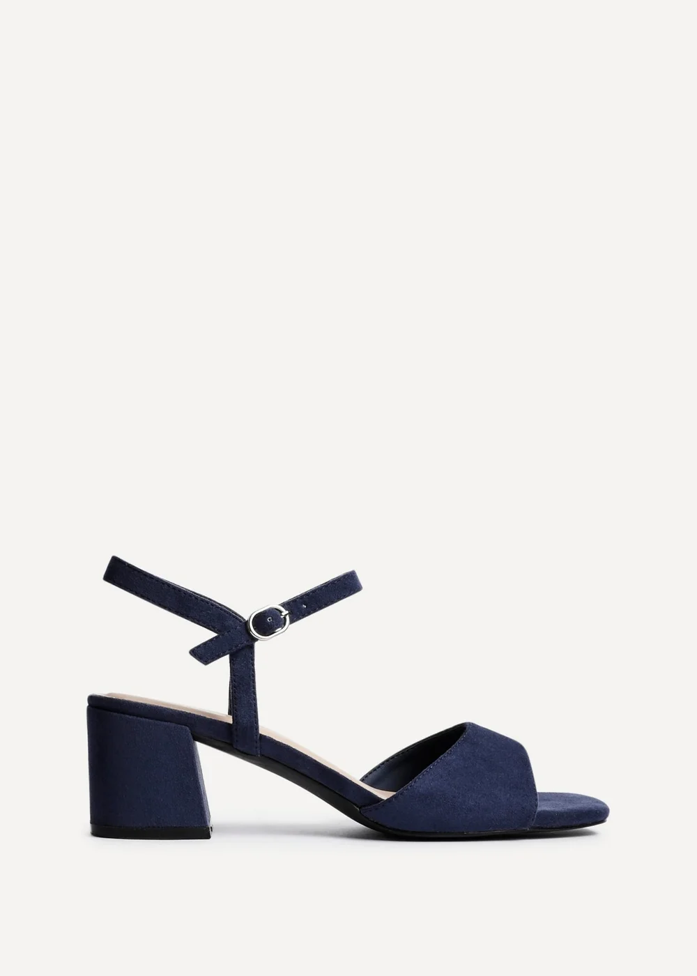 Linzi Darlene Navy Faux Suede Low Block Heeled Sandals - Size 7 Image 2