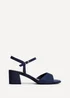 Linzi Darlene Navy Faux Suede Low Block Heeled Sandals - Size 7 Image 2