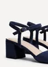 Linzi Darlene Navy Faux Suede Low Block Heeled Sandals - Size 7 Image 4