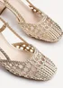 Linzi Sandria Gold Faux Leather Hand Woven Court Heels - Size 5 Image 4