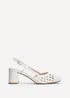 Linzi Sandria White Faux Leather Hand Woven Court Heels - Size 4 Image 2
