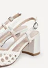 Linzi Sandria White Faux Leather Hand Woven Court Heels - Size 4 Image 5