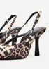 Linzi Rhea Leopard Print Sling Back Court Heels - Size 8 Image 5