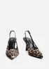 Linzi Rhea Leopard Print Sling Back Court Heels - Size 8 Image 3
