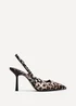 Linzi Rhea Leopard Print Sling Back Court Heels - Size 8 Image 2