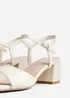 Linzi Darlene Nude Faux Leather Low Block Heeled Sandals - Size 8 Image 4