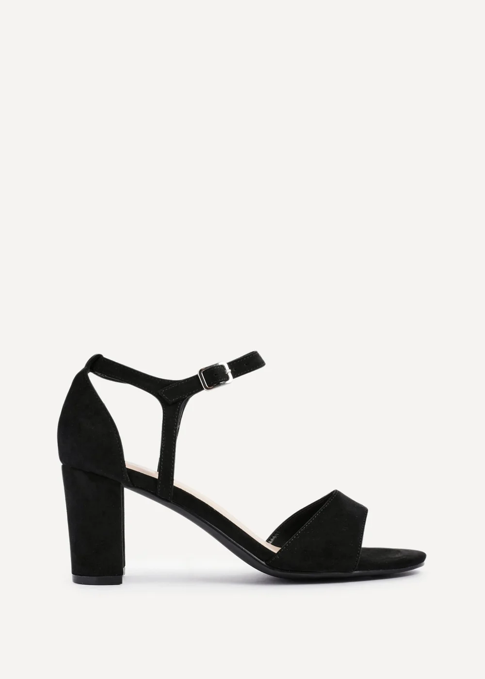 Linzi Abby Black Faux Suede Closed Back Block Heel Sandal - 8 Image 2