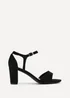 Linzi Abby Black Faux Suede Closed Back Block Heel Sandal - 8 Image 2