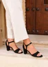 Linzi Abby Black Faux Suede Closed Back Block Heel Sandal - 8 Image 1