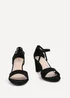 Linzi Abby Black Faux Suede Closed Back Block Heel Sandal - 8 Image 3