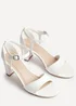 Linzi Abby White Faux Leather Closed Back Block Heel Sandal - 4 Image 4