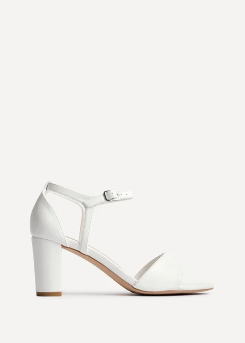 Linzi Abby White Faux Leather Closed Back Block Heel Sandal - 4 Image 2