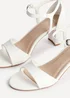 Linzi Abby White Faux Leather Closed Back Block Heel Sandal - 4 Image 5