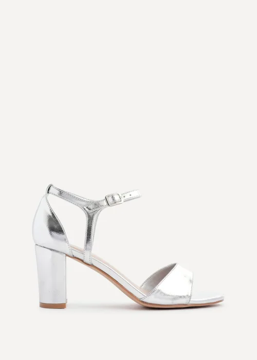 Linzi Abby Silver Faux Leather Closed Back Block Heel Sandal - Size 5 Image 2