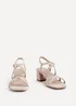 Linzi Jovanna Nude Faux Suede Strappy Low Block Heeled Sandals - Size 7 Image 3