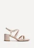 Linzi Jovanna Nude Faux Suede Strappy Low Block Heeled Sandals - Size 7 Image 2